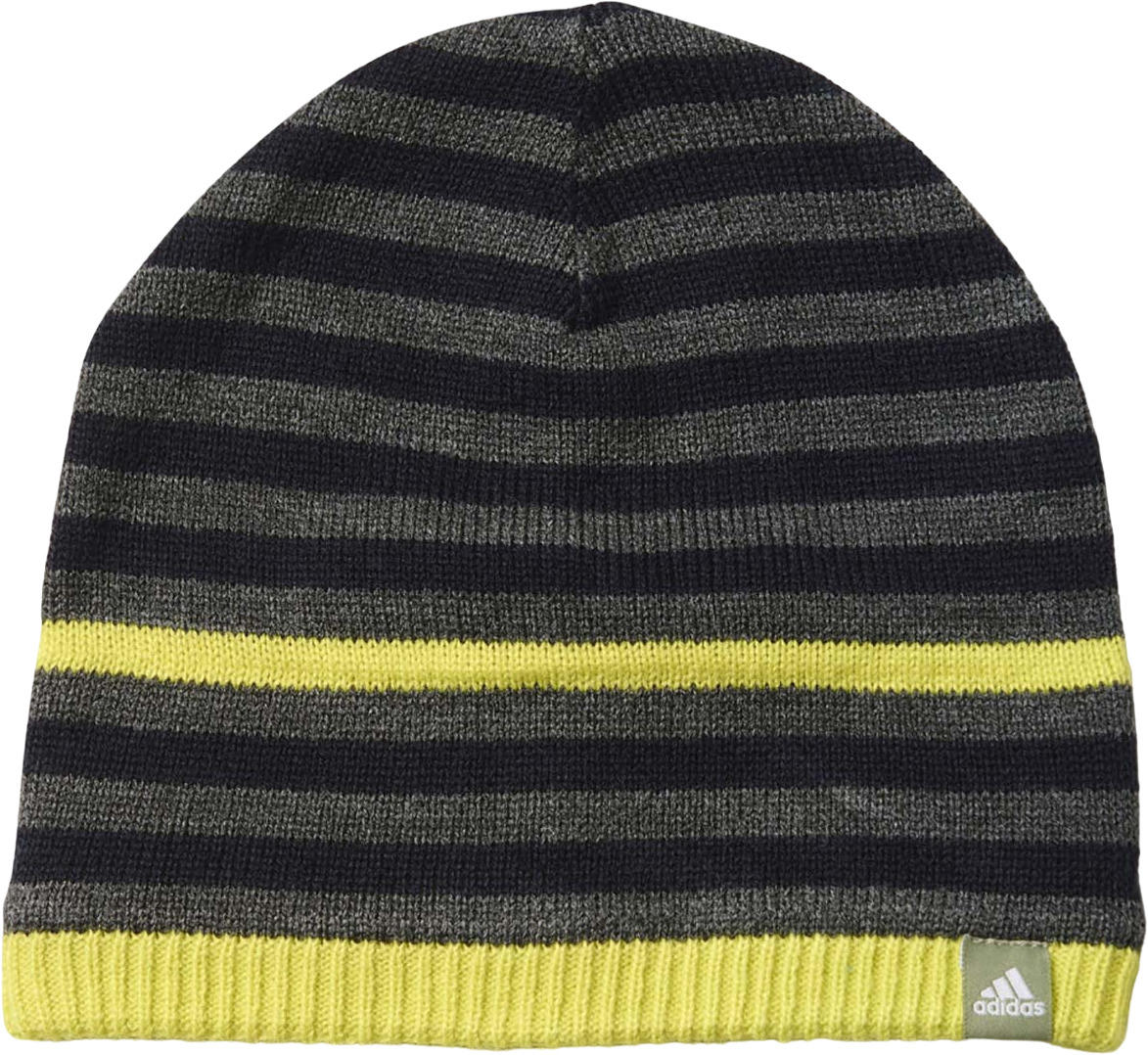 Детская шапка Adidas STRIPY BEANIE    DGREYH/BLACK/SHOSLI/ AY6507